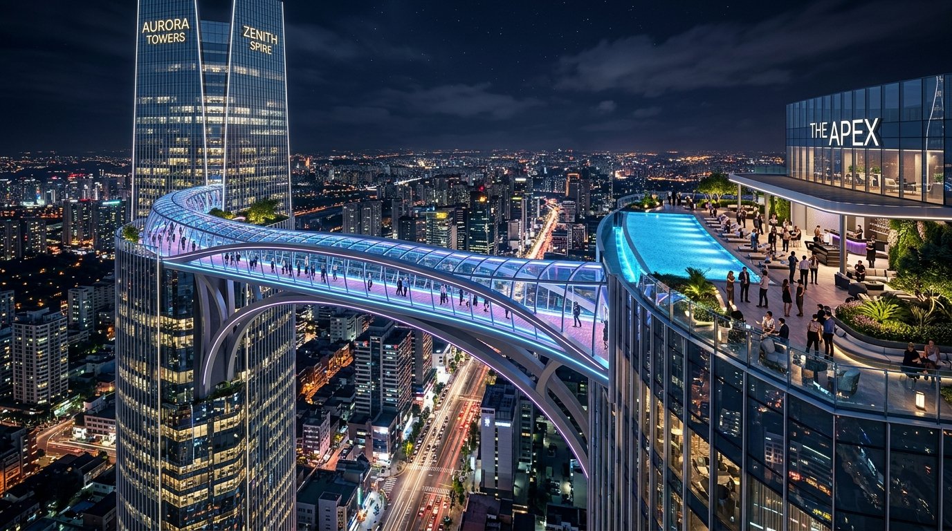 Circuit Heights 200m Elevated Skywalk Night View